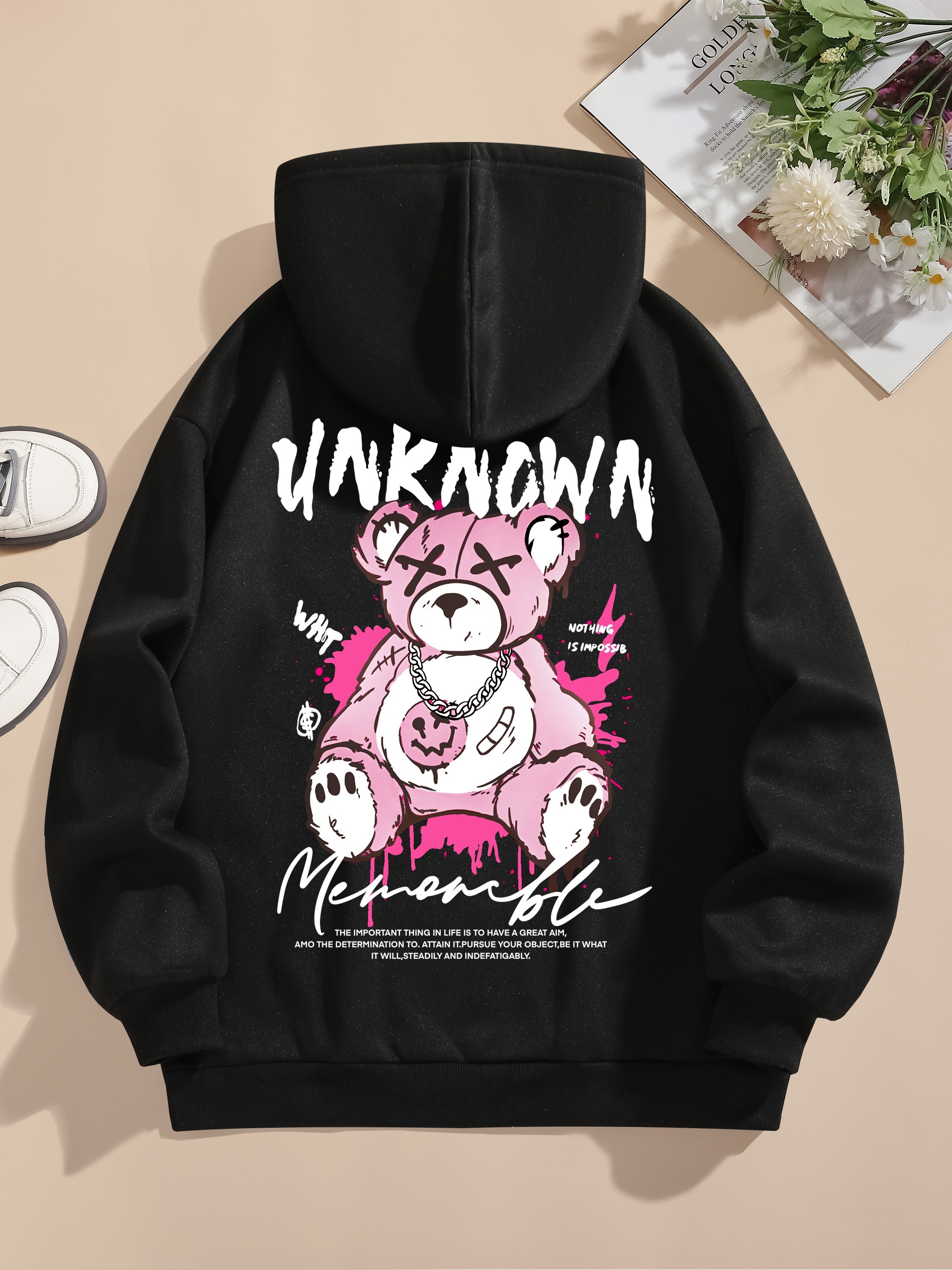 Cartoon Graphic Print Hoodie Baddie Clothes Long Sleeve - Temu