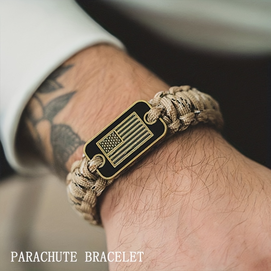 Outdoor Leisure Flag Pattern Paracord Bracelet Tactical Survival