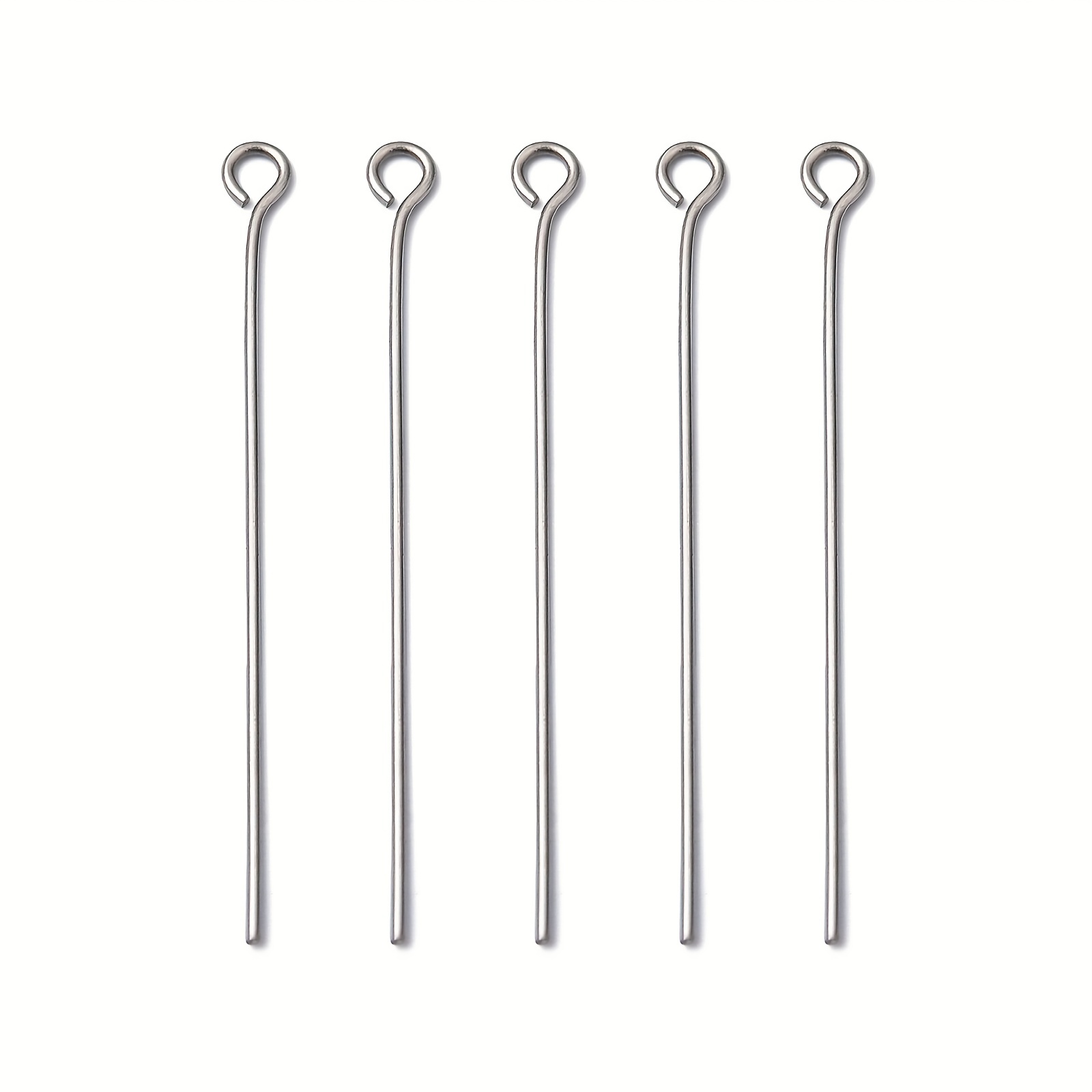 10pcs Ion Plating 304 Stainless Steel Eye Pins Double Sided EyePins for  Jewelry Making DIY Component Accessories 36x3x0.6mm