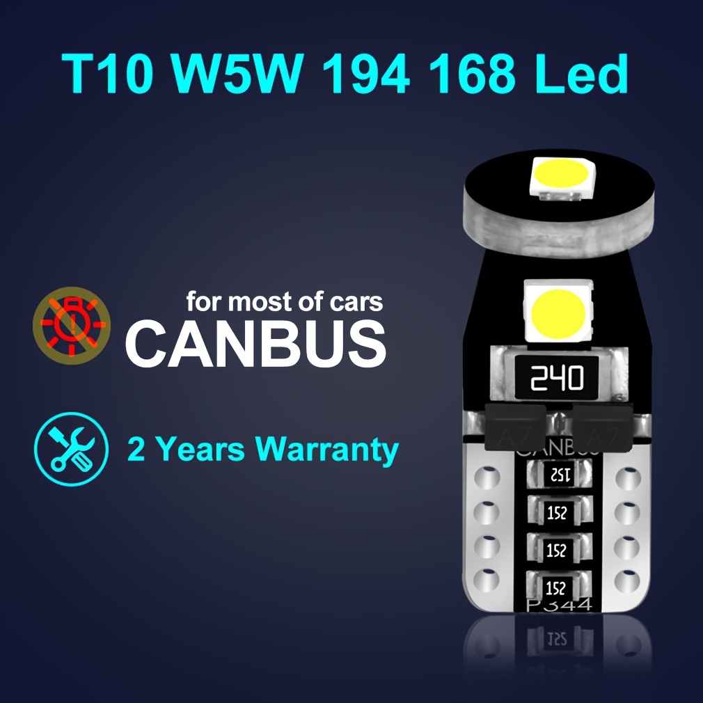 2pcs T10 W5w 194 Luces Led Súper Brillantes Cuña - Temu