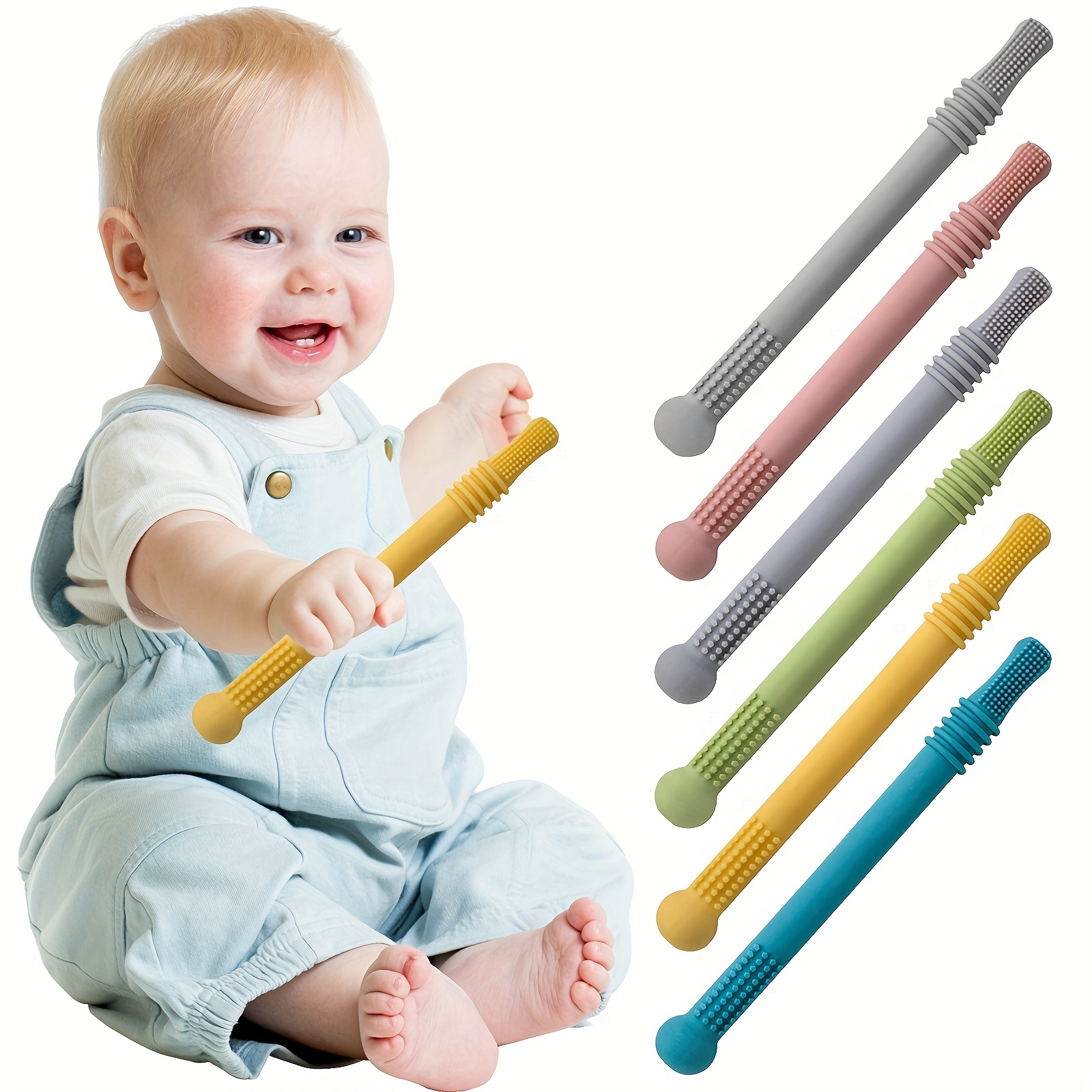 Juego de juguetes para la dentición de bebés para niños de 0 a 6, 3 a 6 y 6  a 12 meses. Mordedores en forma de taza de agua de silicona, rosa, Moda de  Mujer
