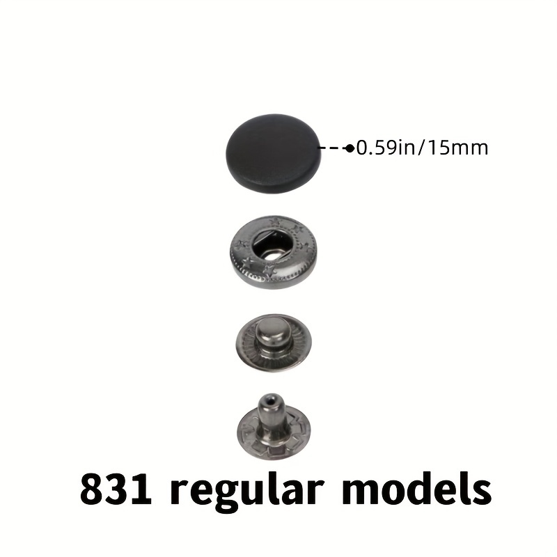 87pcs Leather Snaps Fasteners Kit 15mm Metal Button Snaps Press
