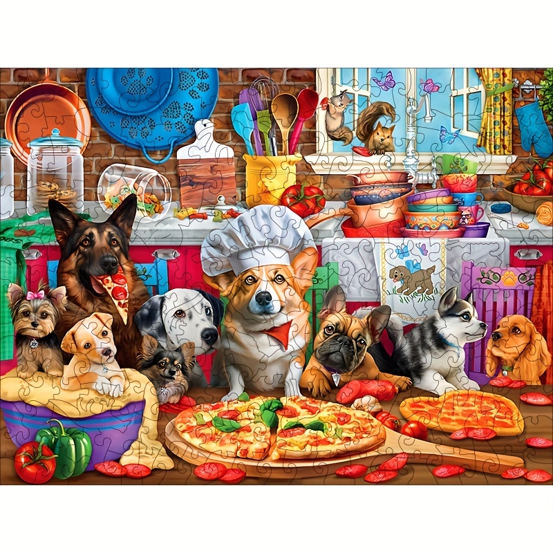 Wooden Dog Puzzle, Special-shaped Animal Jigsaw Puzzle, Adult Decompression  Round Super Hard And Difficult Puzzle Toy, Birthday Holiday Adult Men And