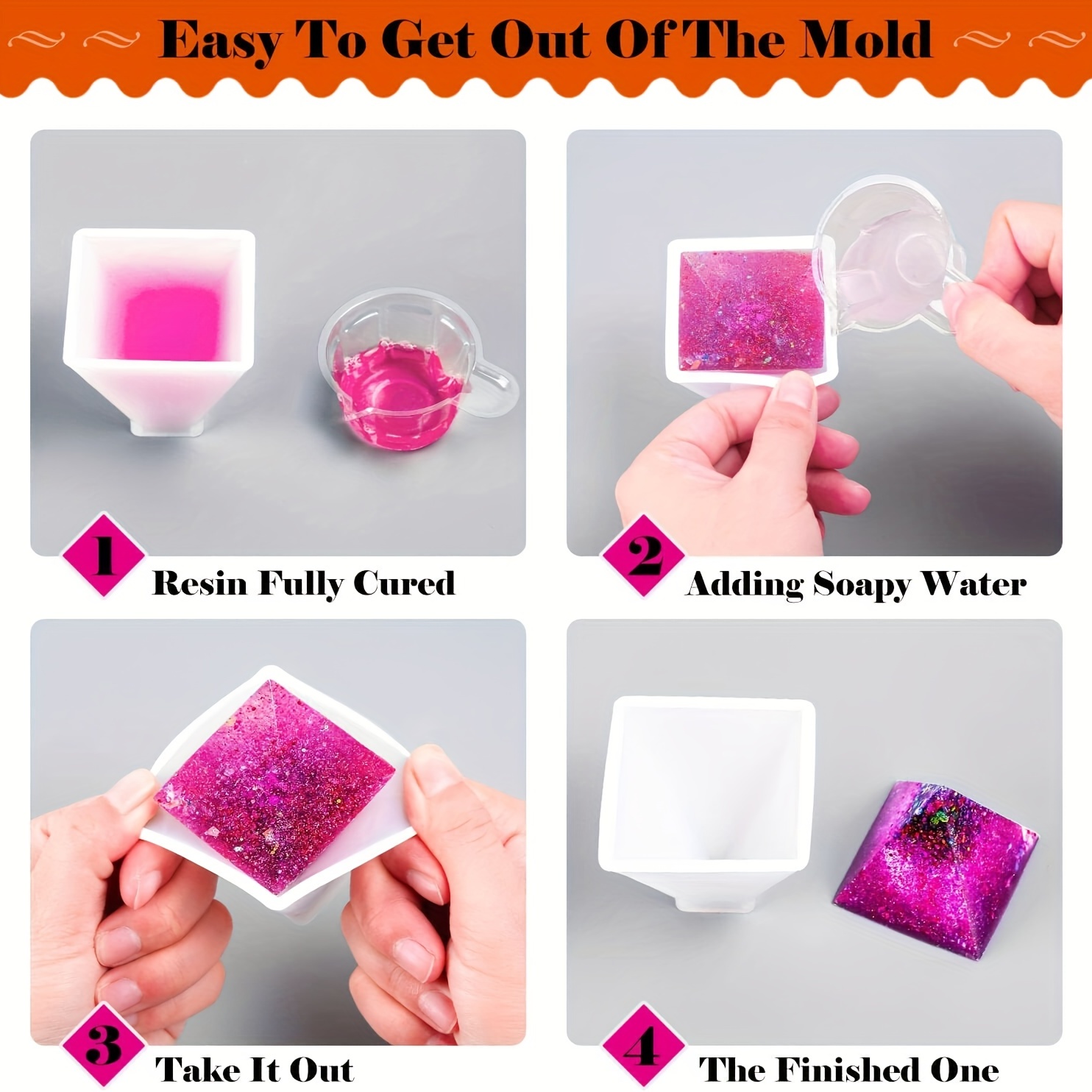 Pyramid Resin Casting Silicone Jewelry Molds Set For Resin - Temu