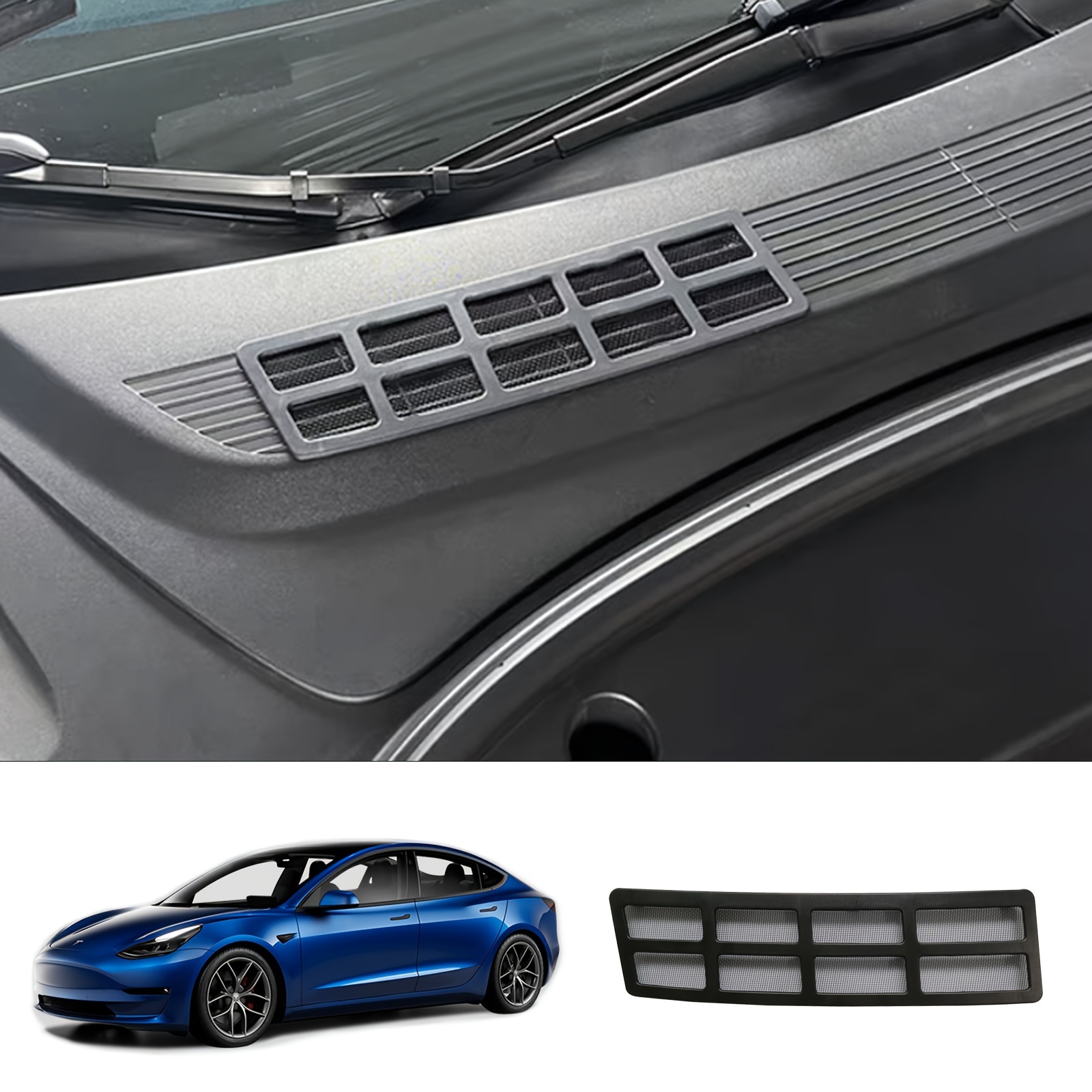 Suitable For Tesla Model 3 2021-2022 Air-conditioning Inlet And Outlet  Protective Filter Protective Cover Under The Front Hood, Insect-proof Net