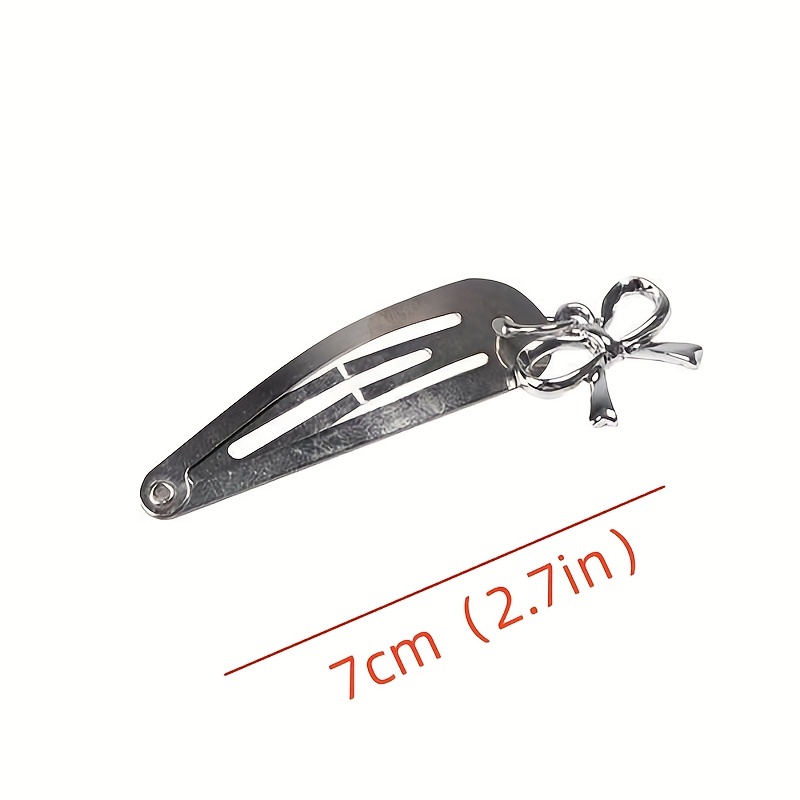 6pcs Silvery Hair Clip With Pendant Snap Clip Side Clip Bangs Clip