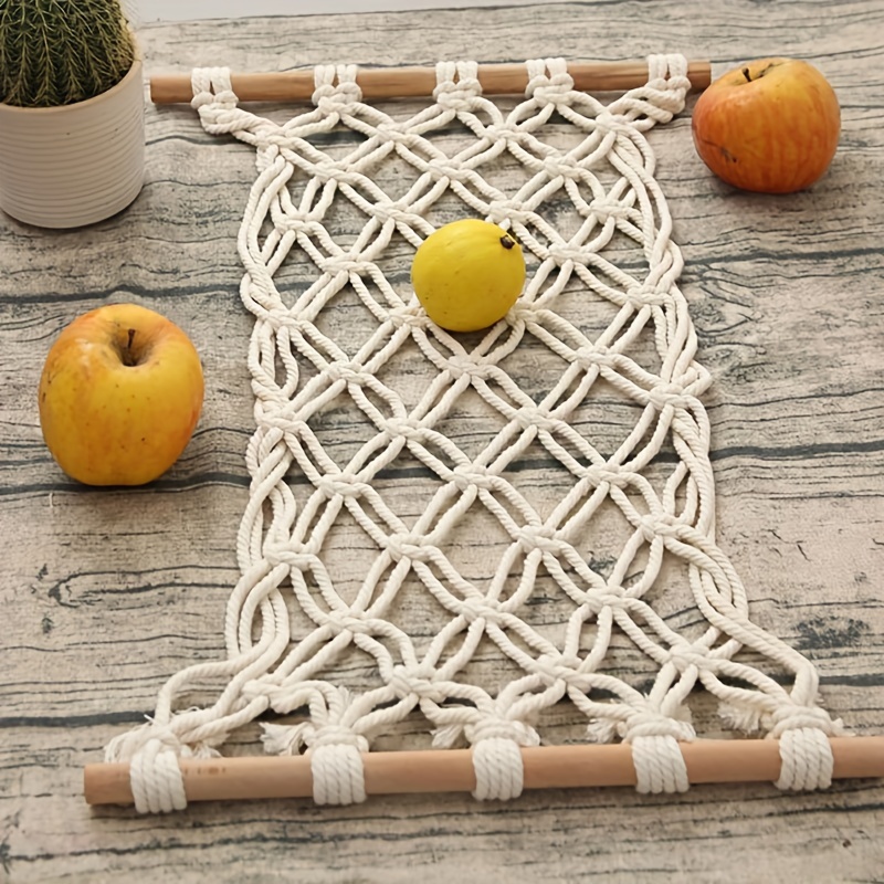 Macrame Fruit Hammock Under Cabinet - Hanging Basket for Kitchen Fruit  Holder US