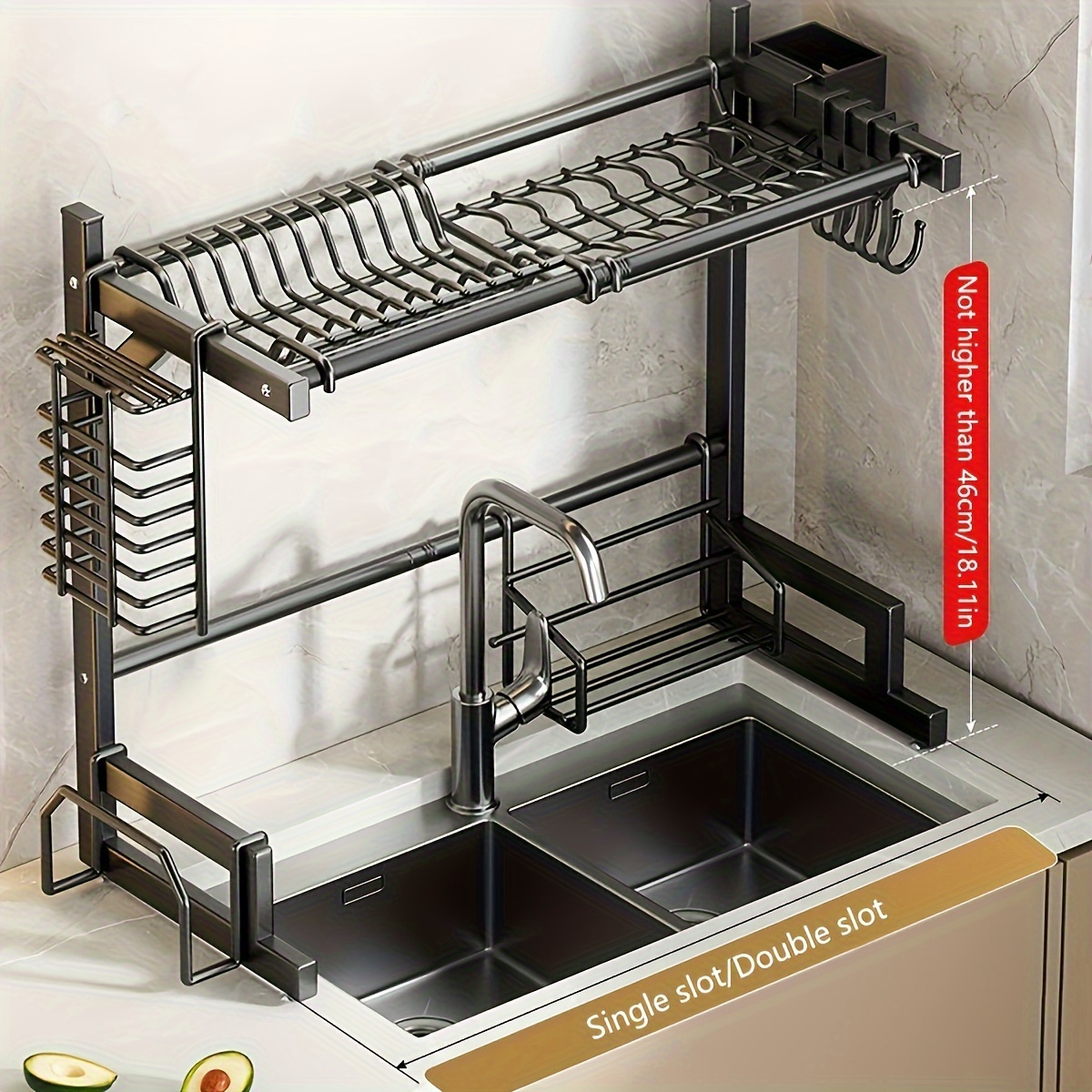 Single Double Slot Stainless Steel Dish Drying Rack Storage