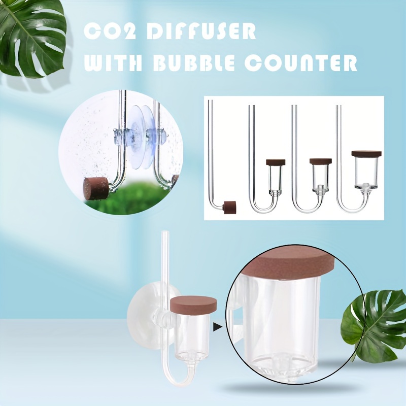 Difusor de CO2, Nano CO2 difusor de vidrio reactor para acuario plantado  tanque (difusor de CO2)
