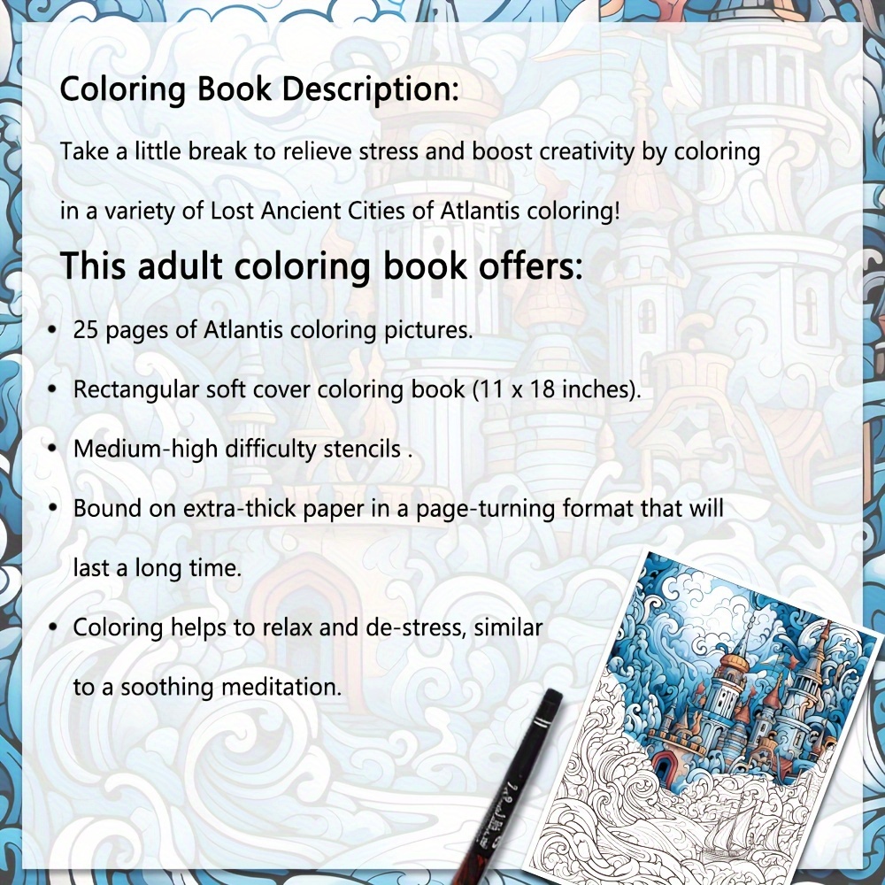 1pc Libro Colorear Adultos Edición Gruesa Pensamiento - Temu