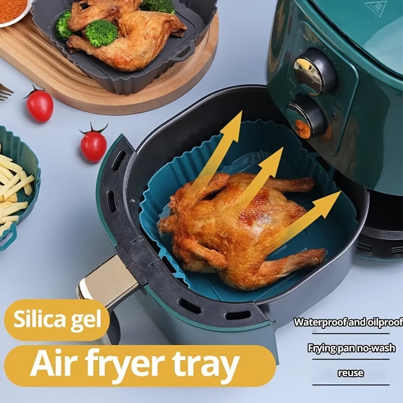 Silica Gel Air Fryer Lined Reusable Air Fryer Basket - Temu