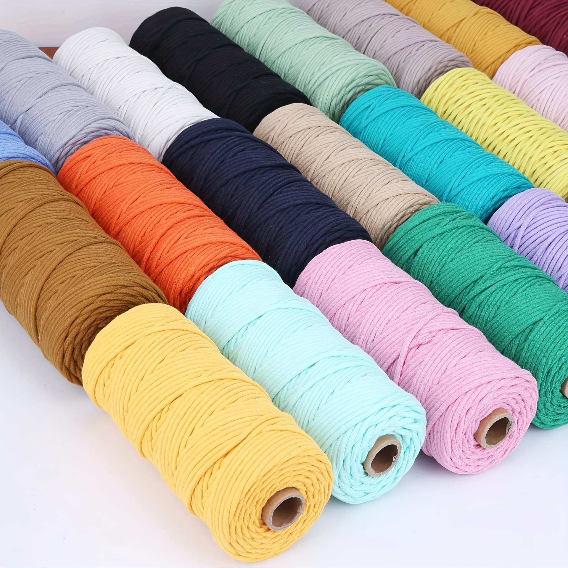 3mm 4mm 5mm 6mm Macrame Twisted String Cotton Cord For Handmade Natural  Beige Cords DIY Home