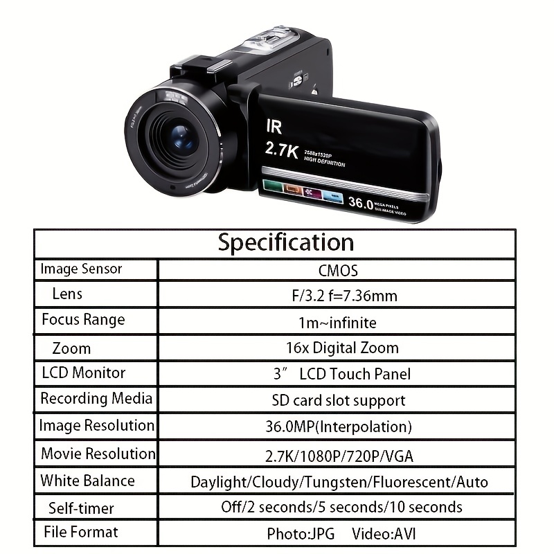 2.7k Hd カメラ 36 メガピクセルの写真ビデオ 一体型デジタル カメラは回転可能 フィート Hd 抵抗膜タッチ ディスプレイのサポート  手ぶれ防止機能 顔検出、美容機能 モバイル検出 マスストレージ (リムーバブル ディスク) 16 倍の効率的なズーム ありとなしの つの ...
