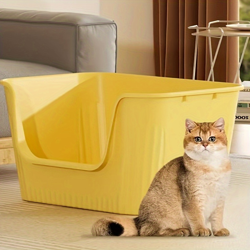 Cat Litter Box Semi Enclosed Litter Box with High Sides Cat Toilet