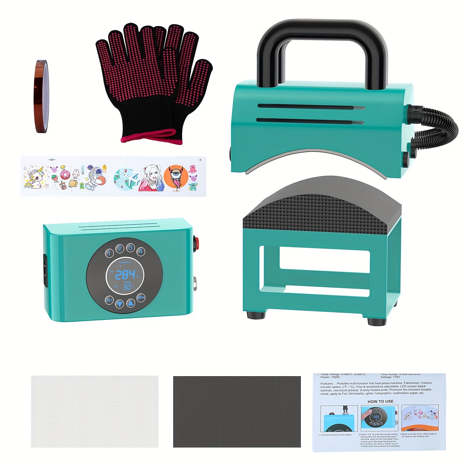 Mini Craft Iron,Rose Mini Heat Press Machine Small Iron Portable Heat  Iron-on for DIY Transfer pattern,Handmade clothing
