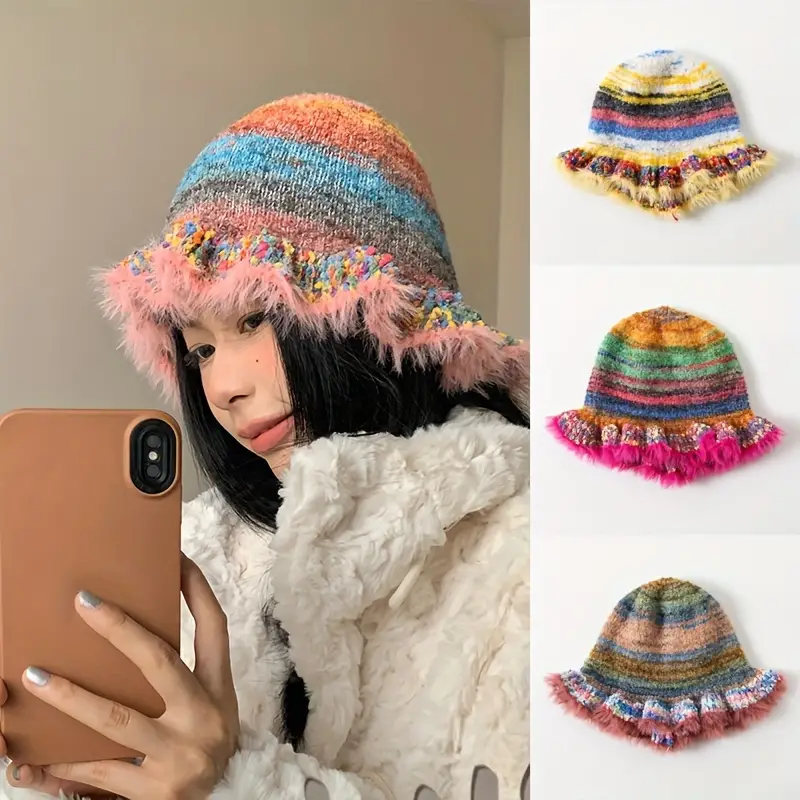 1pc Women's Handmade Crochet Light Vintage Style Elegant, Comfortable And  Soft Knitted Hat In Brown Color, Suitable For Winter Travel