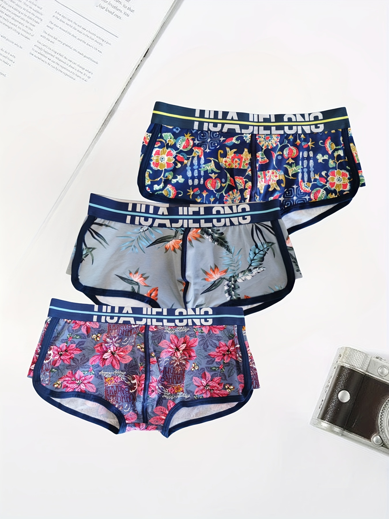 Men's Underwear Fashion Floral Graphic Breathable Comfy - Temu