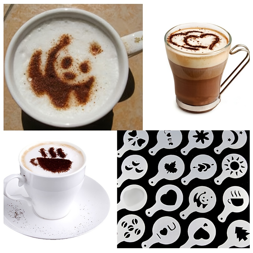 Cappuccino Shape Coffee Stencils Mesh Shaker Coffee Powder - Temu