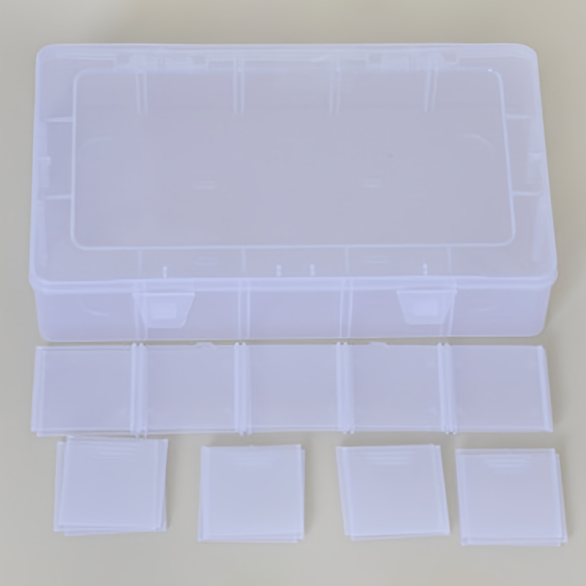 Large Plastic Storage Box Adjustable Dividers Transparent - Temu