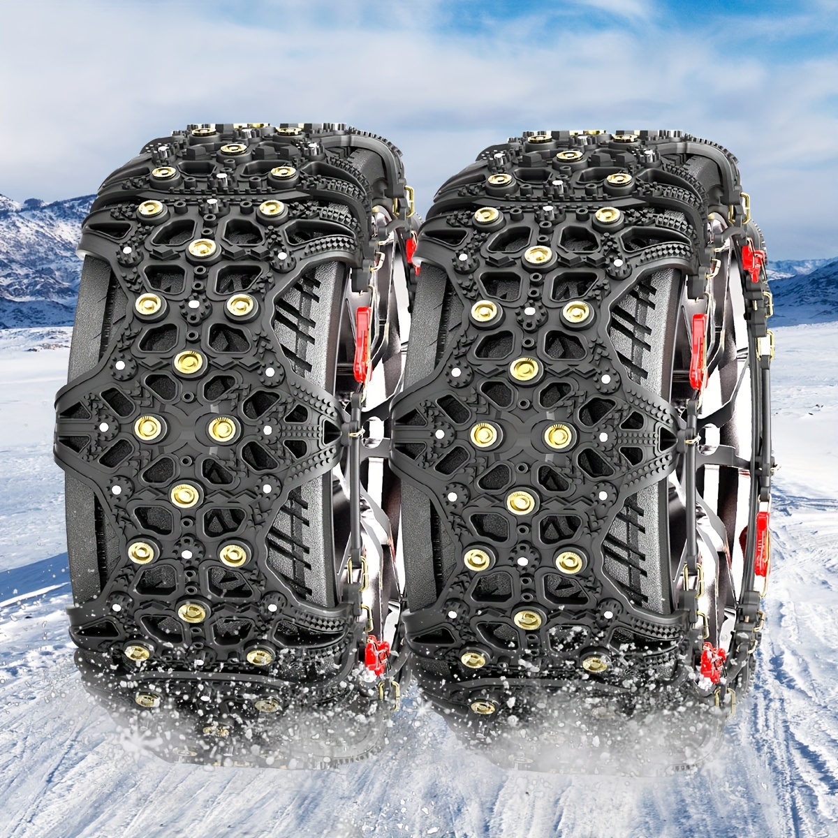 Cadenas de nieve mejoradas para automóviles: 10 correas antideslizantes de  emergencia para neumáticos, cadena de nieve para camiones, minivan