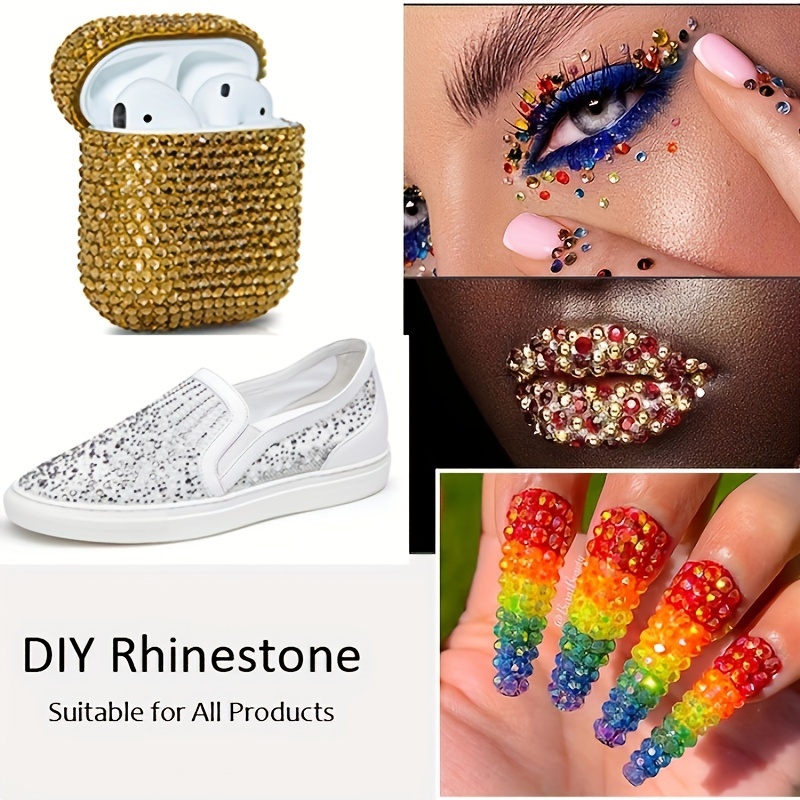 Rhinestones Nails Resin Colorful Flat Back Gems Round - Temu