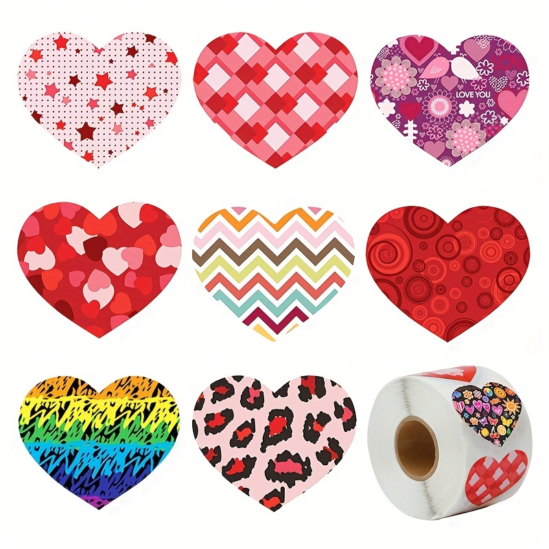 Sparkle Heart Stickers Red Love Scrapbooking Self-adhesive