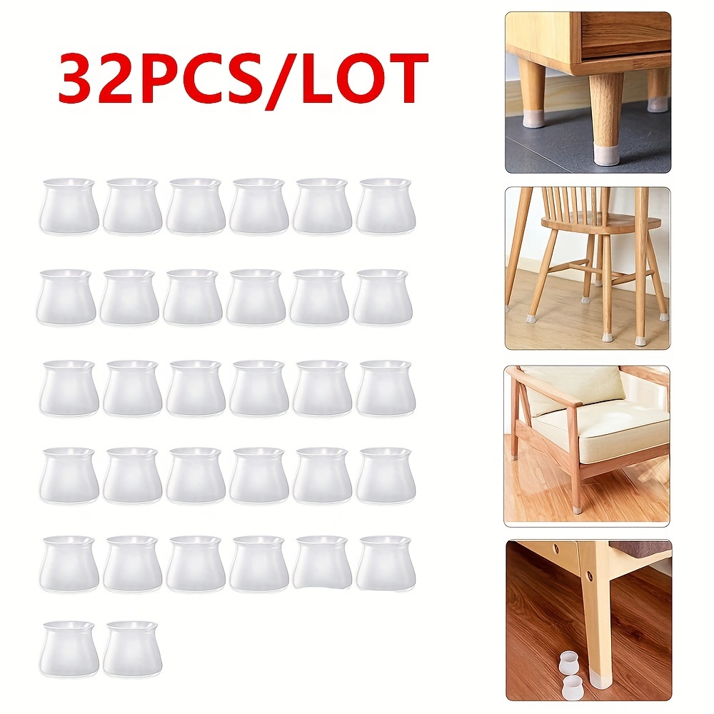  Punteras para patas de sillas y mesas, de silicona, protector  de pisos y muebles, paquete de 32 unidades. : Herramientas y Mejoras del  Hogar