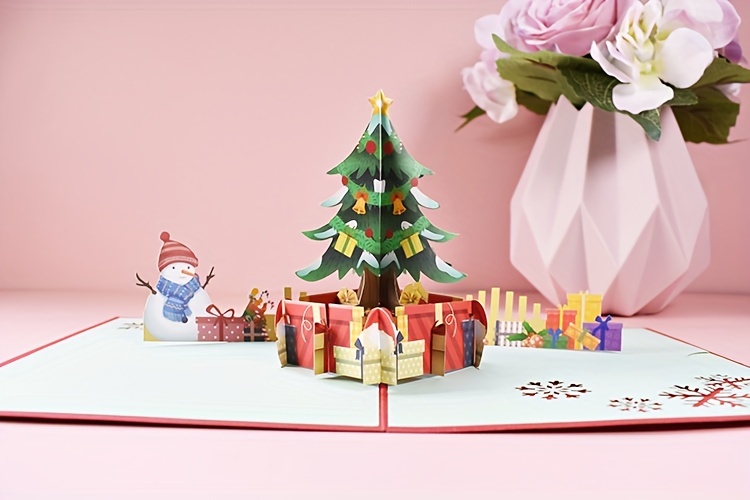 3d Pop Up Christmas Tree Detachable Bird Butterfly Penguin - Temu