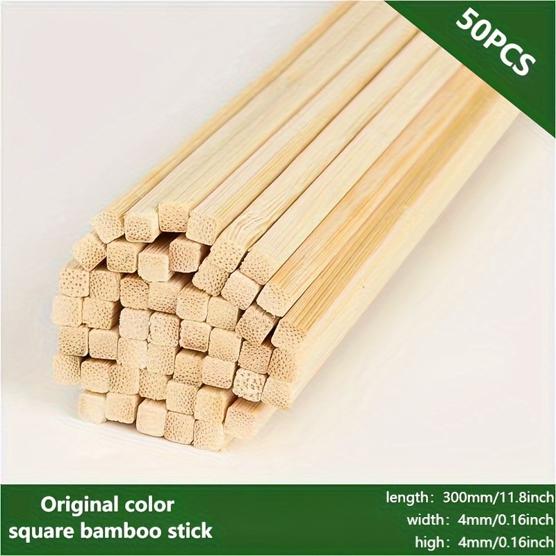Palos de madera de balsa de 1/8 x 1/8 x 12 pulgadas, tiras cuadradas de  madera sin terminar para hacer manualidades, proyectos (60 piezas)