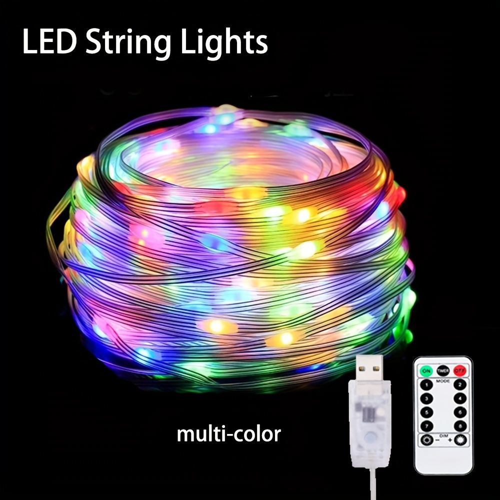 Usb Ponytail String Lights With Remote Control Color - Temu