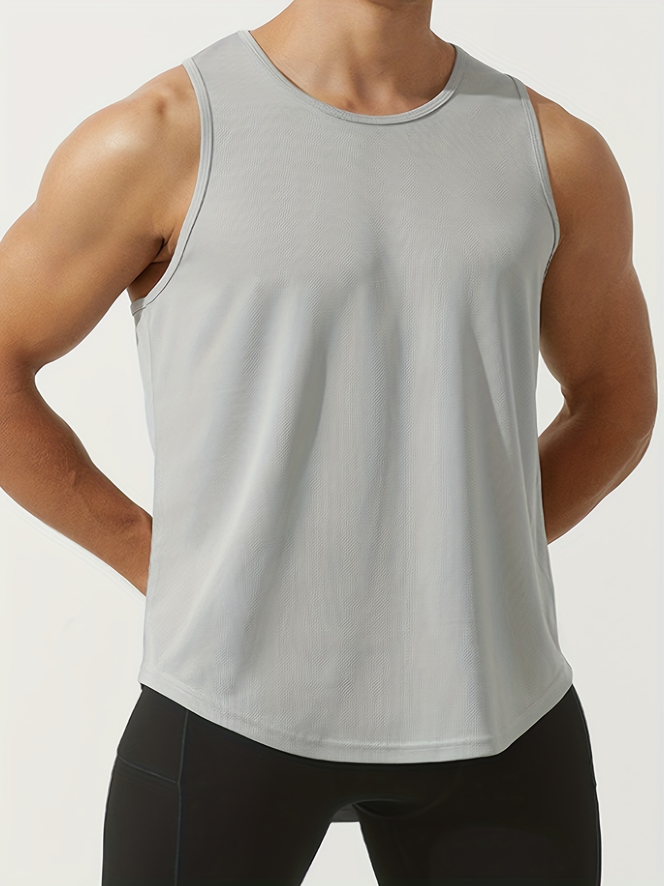 Cotton Blend Men's Solid Tank Top Casual Comfy Vest Summer - Temu