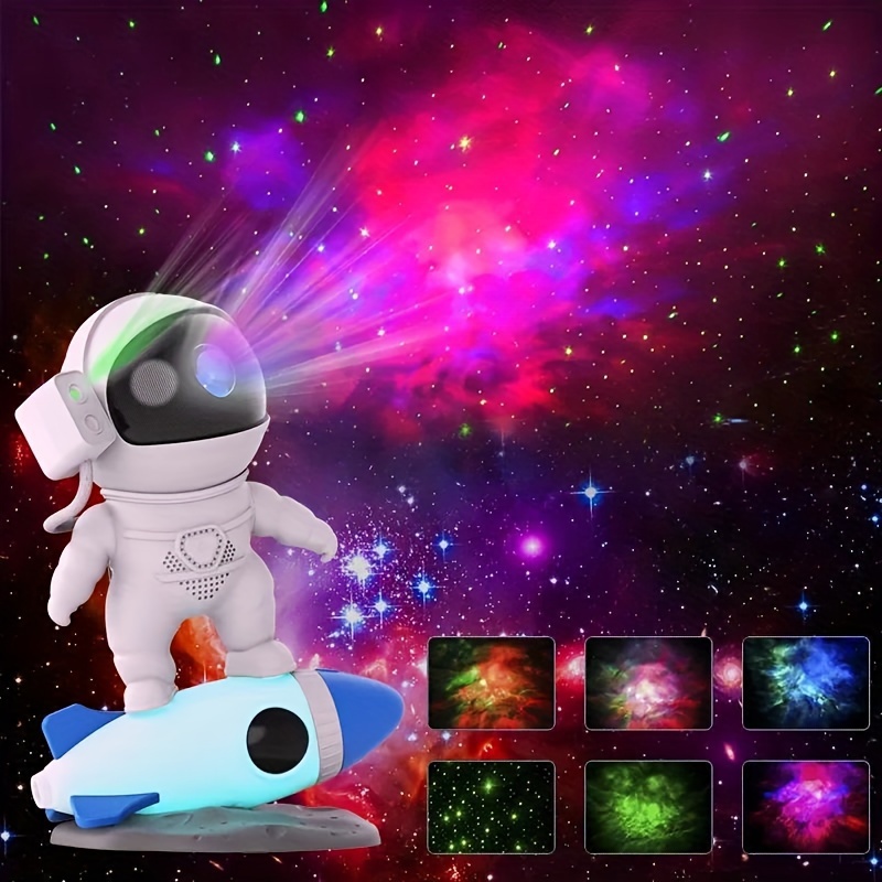  Proyector de astronautas – Proyector de estrellas giratorio de  360° Proyector de galaxia para niños y adultos – Proyector de cielo  nocturno de 7 efectos de nebulosa y luz espacial, luz