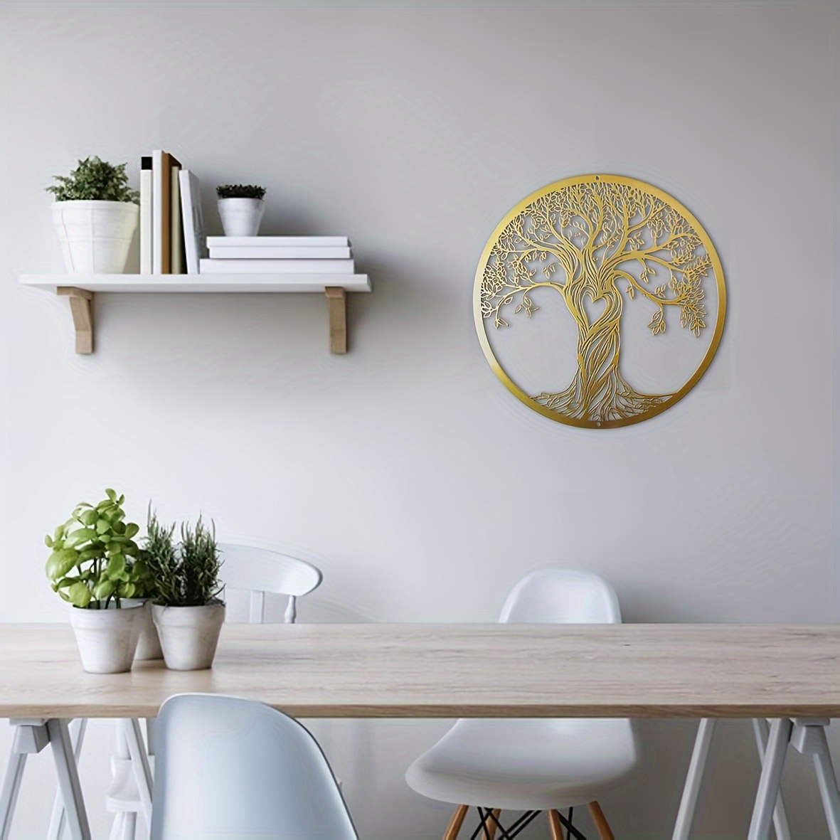 FMOGG Decoración creativa de pared de metal con plumas doradas para  decoración del hogar y regalos de cocina, para estudio, sala de estar,  dormitorio