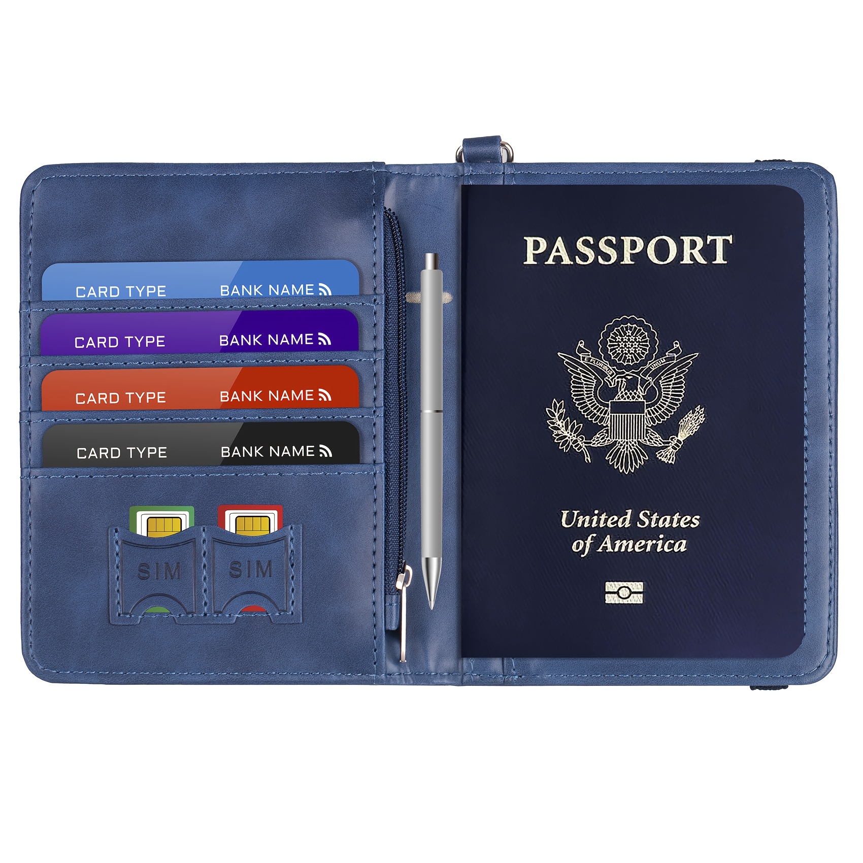  WALNEW AirTag Passport Holder, PU Leather Airtag Wallet RFID  Blocking Passport Cover Travel Essentials Case for Women Men (Rosegold)