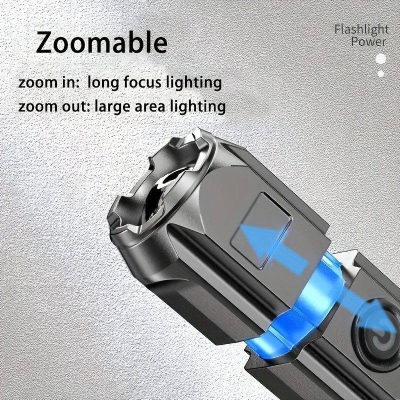 Super Bright Zoomable Flashlight - Portable, Multi-functional, Telescopic  Zoom For Outdoor Home Use - Temu