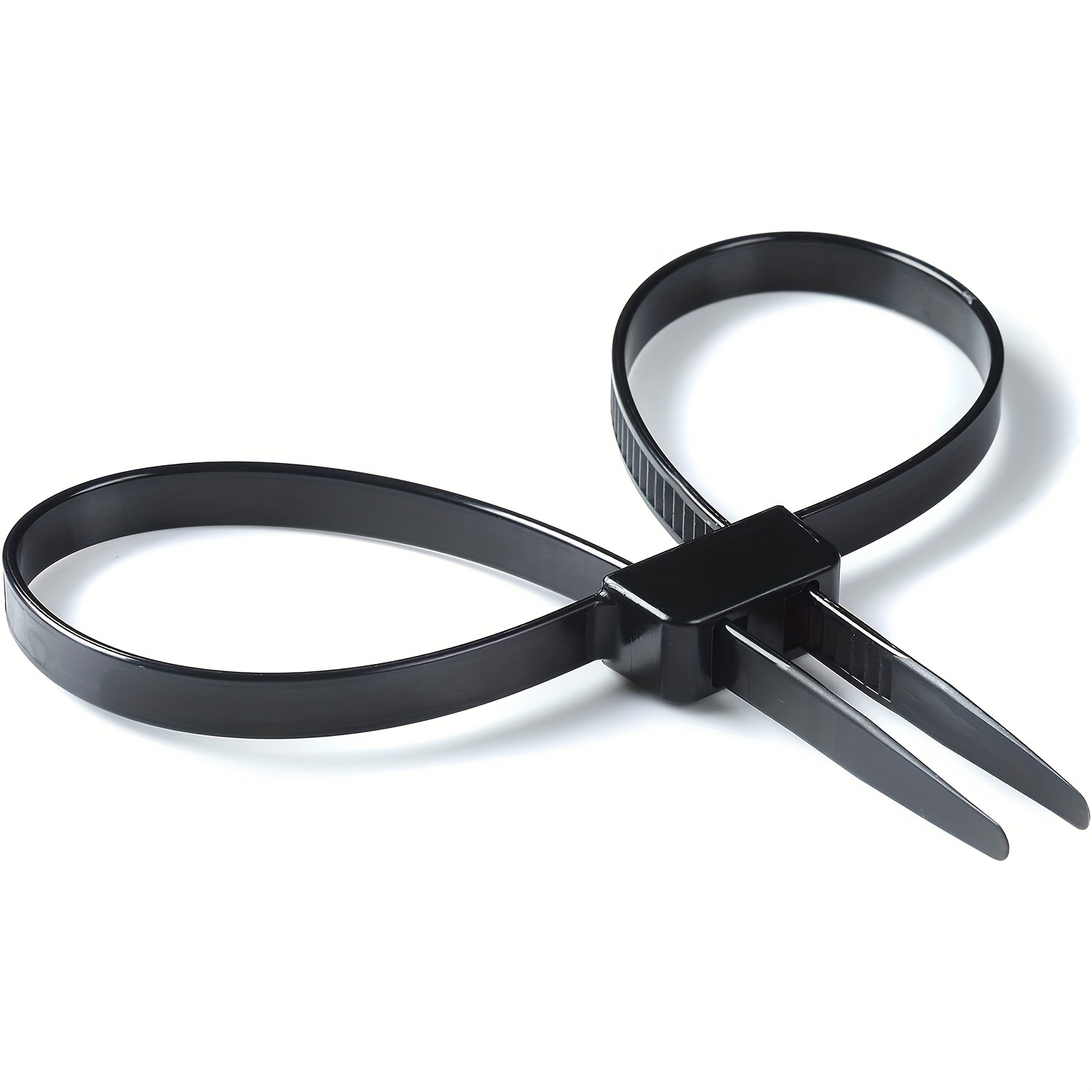 

2pcs Heavy Duty Strong Police Zip Tie Handcuffs Disposable Nylon Double Locking Cuffs Black Plastic Cable Ties, 250-lbs Tensile Strength