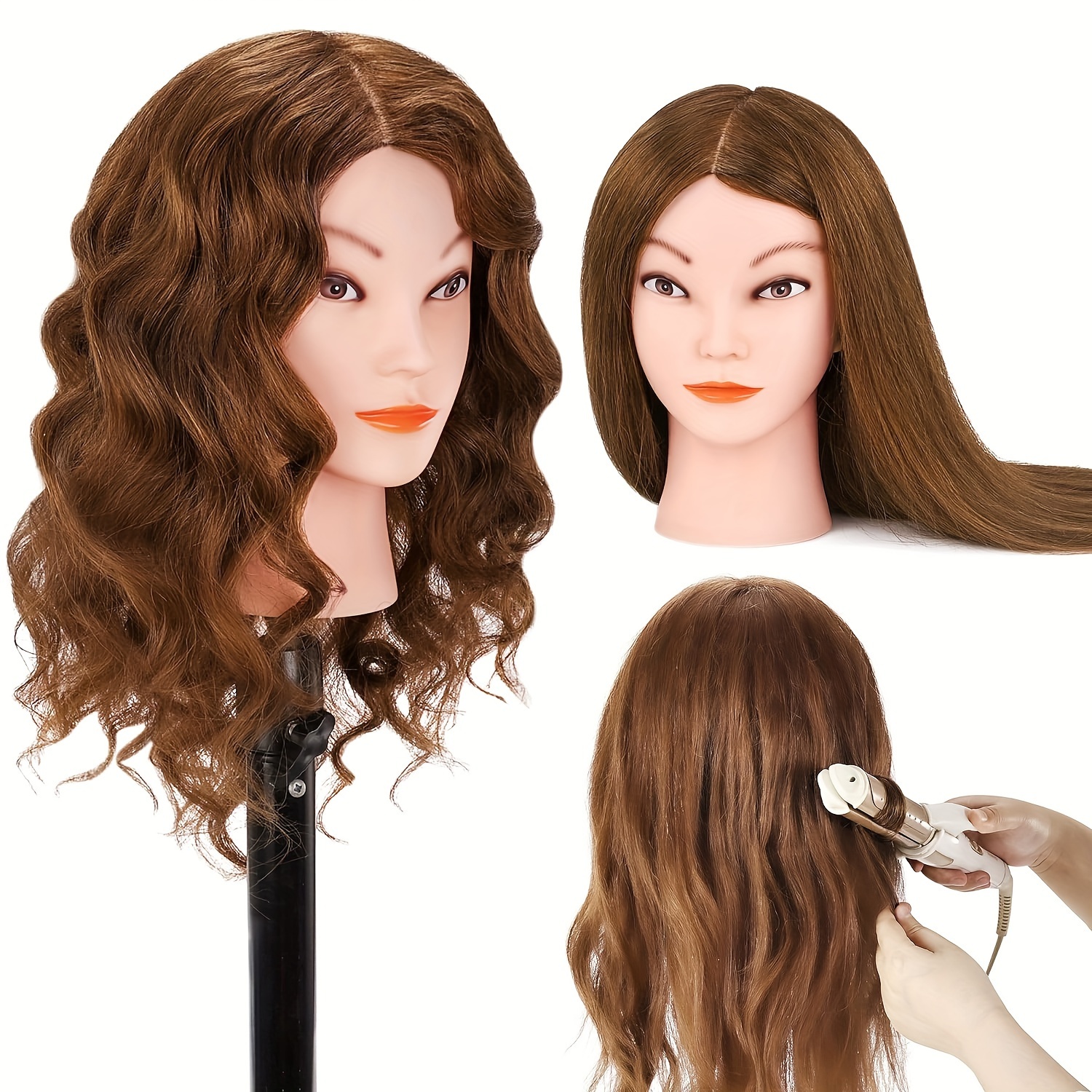 Premium Mannequin Head With 100% Real Human Hair Long - Temu