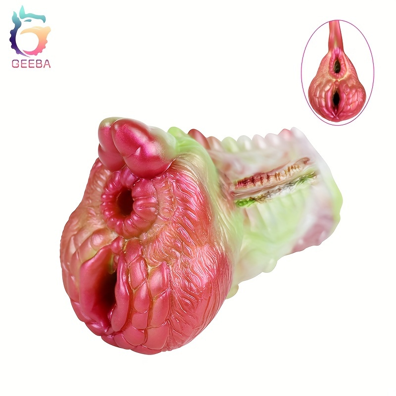 1pc Male Masturbation Cup Pocket Vagina Dual Channel 3D Vagina Penis Massager Silicone Monster Prostate Massager Oral Sex Toy For Men