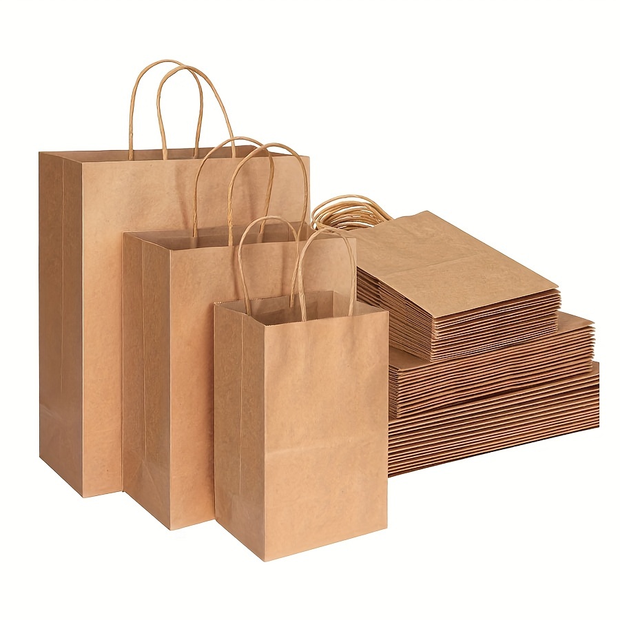 Paquete de 6 bolsas de regalo de agradecimiento, bolsas de regalo de papel  con asas, bolsas pequeñas de papel kraft de 8.3 x 6 x 3.1 pulgadas