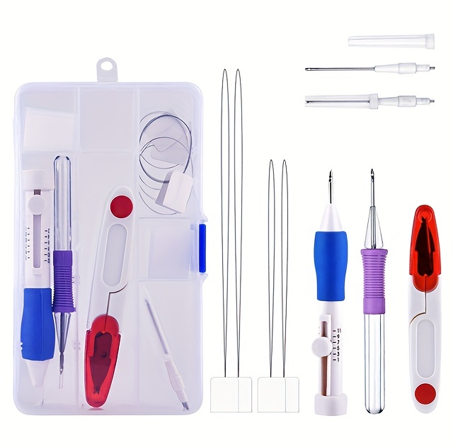 Diy Magic Embroidery Pen Set Punch Needle Kit Stitching Tool Set Apparel  Sewing Weaving Patch Knitting Tool Sewing Accessories - Temu Austria