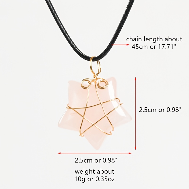 Natürliche Kristall-Mini-Stern-/Liebes-Herz-/Pilz-usw.-Form-Anhänger- Halskette für Frauen und Mädchen - Temu Switzerland