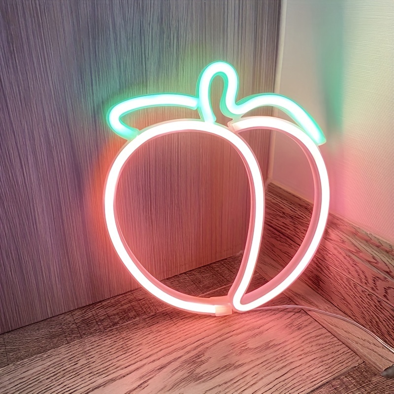 led neon lights peach shaped light Temu