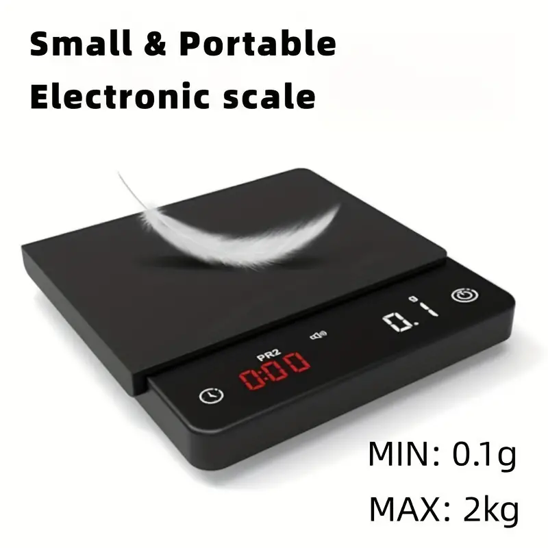Electronic Coffee Scale Portable Smart Waterproof Kitchen Scale W/ Timer  USB