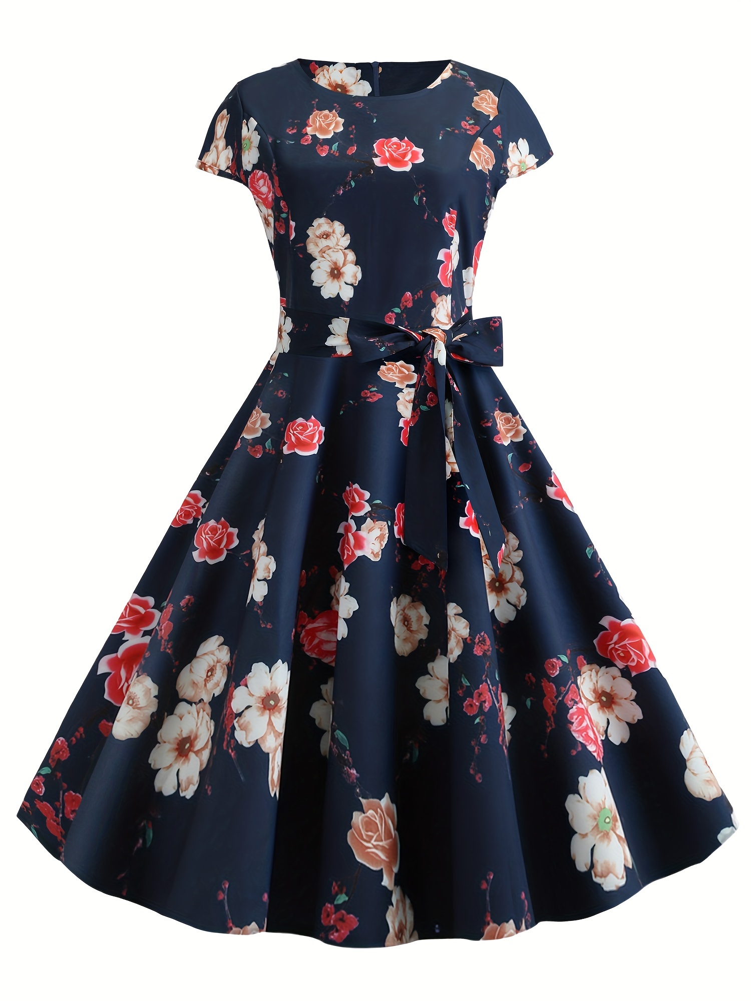 Summer Designer Women's Print Pleated Dress Casual Vintage 2023