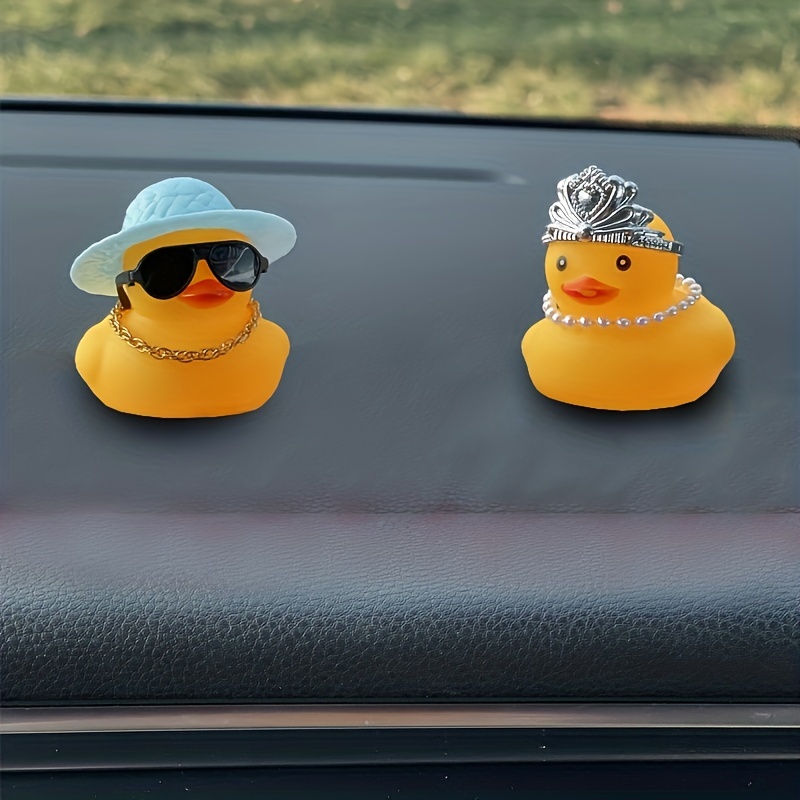Adornos de coche de juguete de pato amarillo bonito, decoraciones para  salpicadero de coche de pato fresco, muñeco que sacude la cabeza JM
