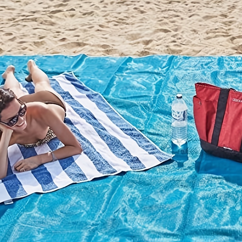 Oversized Sand Proof Beach Blanket 210x200 - Outdoor Picnic Mat for Travel