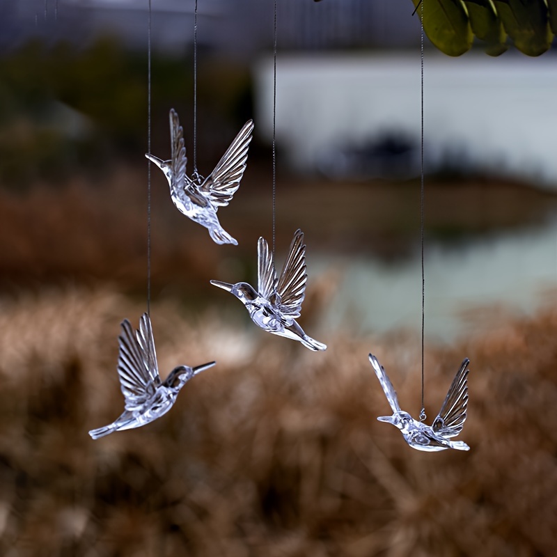 

4pcs/set, Transparent Decoration Decoration Decoration Decoration Small Pendant Acrylic Transparent Bird Hanging Ornaments