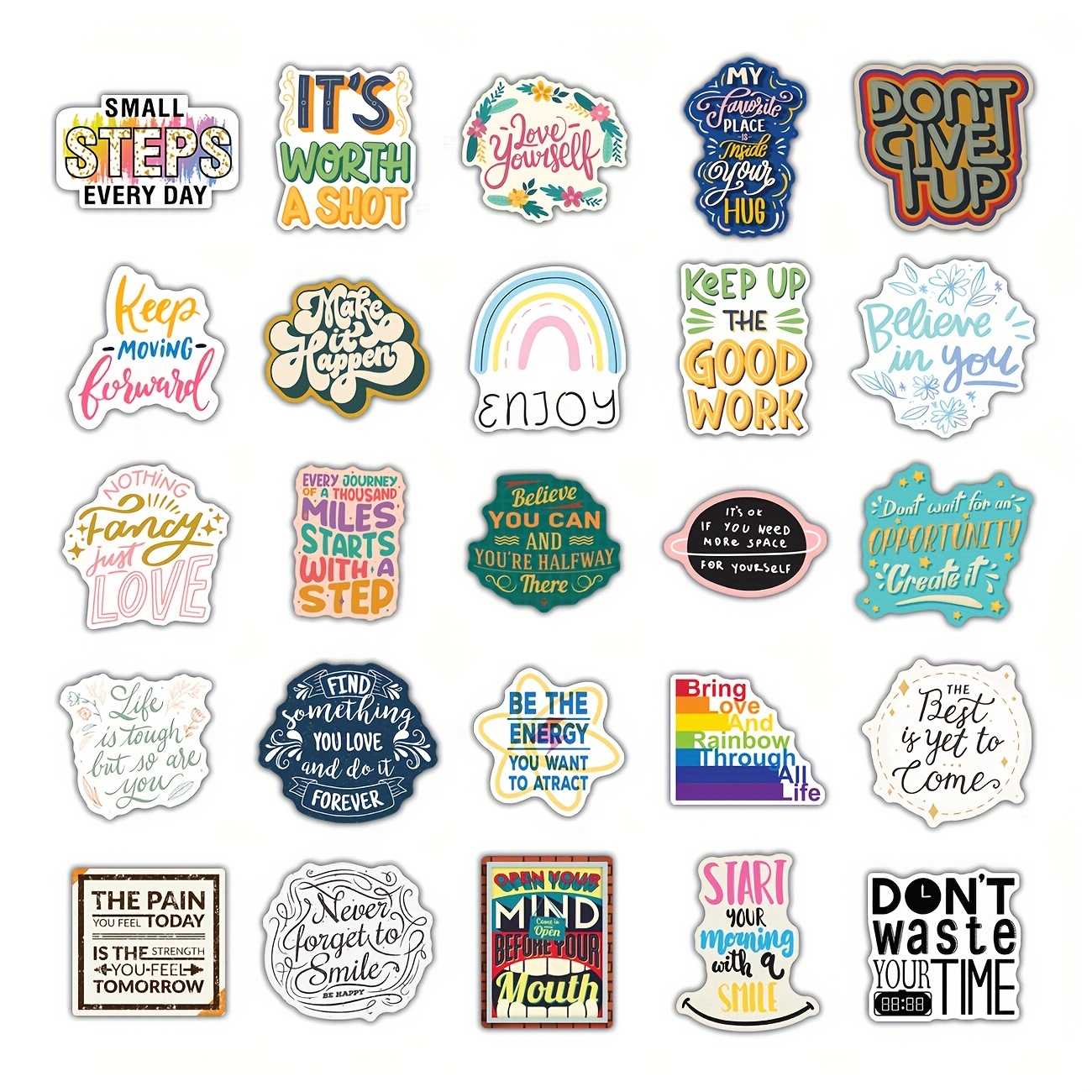 Positive Stickers Motivational Waterproof Vinyl Decals For - Temu