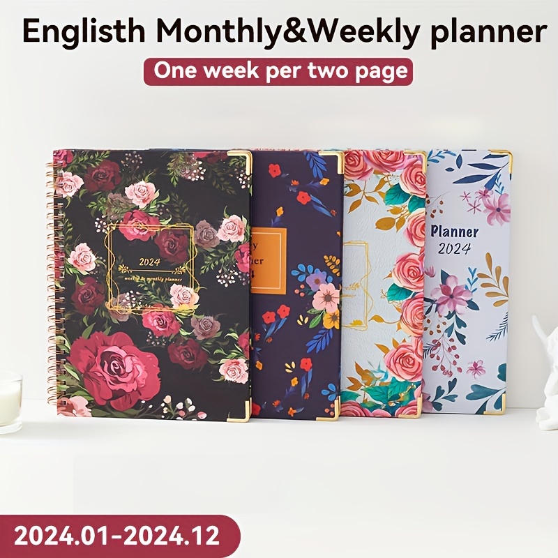 2024 A5 English Calendar Planner Notebook Weekly Monthly - Temu, agenda  planner 2024 