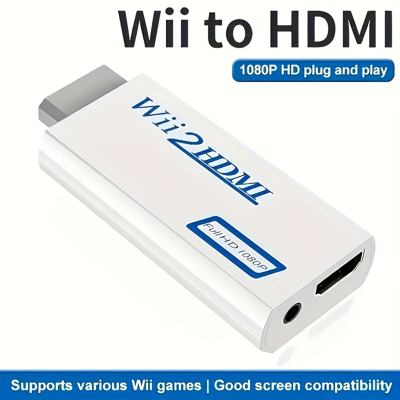 Adaptateur Wii vers HDMI Adaptateur convertisseur HD 1080P/720P avec prise  audio stéréo 3,5 mm